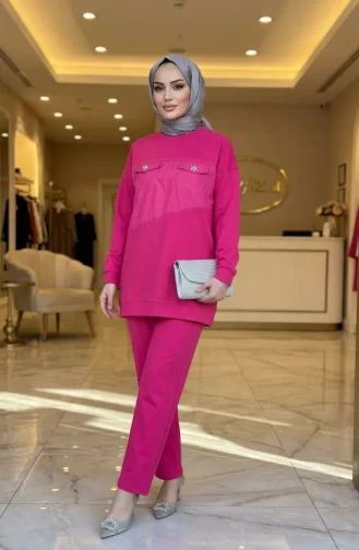 Zweiteiliges Set Mit Taschendetails 71149-01 Fuchsia 71149-01