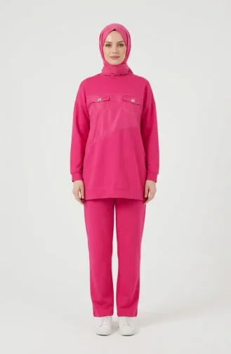 Zweiteiliges Set Mit Taschendetails 71149-01 Fuchsia 71149-01
