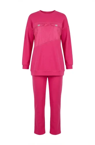 Zweiteiliges Set Mit Taschendetails 71149-01 Fuchsia 71149-01