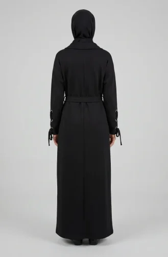 Sportkleid Mit Druckknopfleiste Und Gürtel 71183-06 Schwarz 71183-06