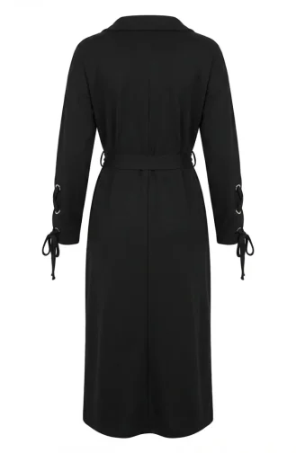 Sportkleid Mit Druckknopfleiste Und Gürtel 71183-06 Schwarz 71183-06