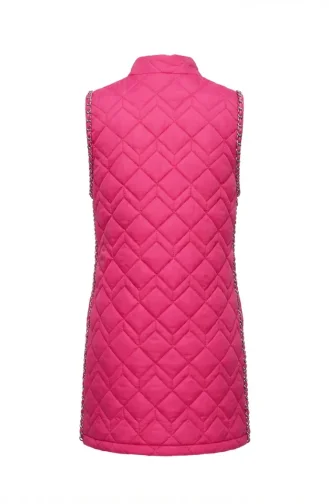 Kapitone Yelek 4949-01 Fuşya