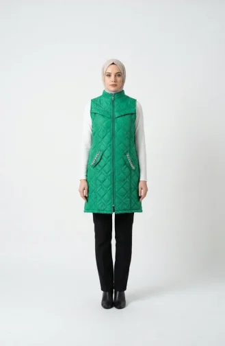 Kapitone Yelek 4949-02 Yeşil