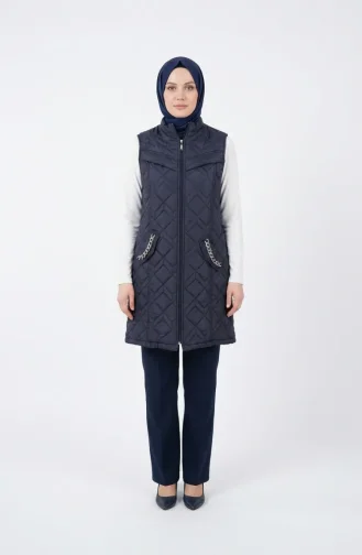 Kapitone Yelek 4949-04 Lacivert
