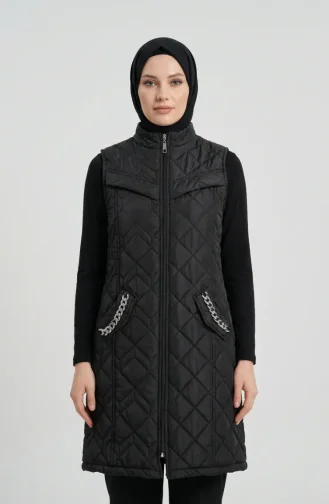 Kapitone Yelek 4949-07 Siyah