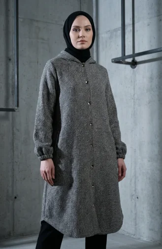 Front Buttoned Winter Coat With Elasticated Sleeves 0243-01 Mink 0243-01