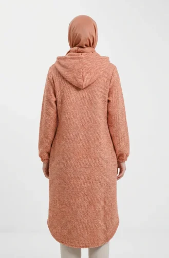 Front Buttoned Winter Coat With Elasticated Cuffs 0243-04 Orange 0243-04