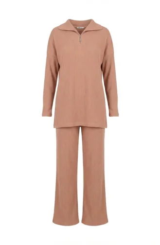 Two-Thread Zippered Two-Piece Set 71221-01 Beige 71221-01