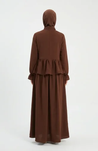 Aerobin Stoff-Hijab-Set Mit Rüschen Zweiteilig 4145-02 Braun 4145-02