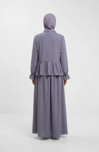 Aerobin Stoff-Hijab-Set Mit Rüschen Zweiteilig 4145-08 Grau 4145-08