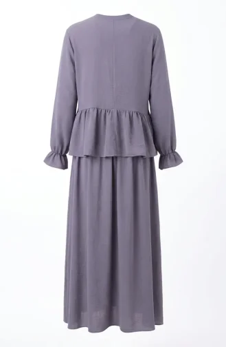 Aerobin Stoff-Hijab-Set Mit Rüschen Zweiteilig 4145-08 Grau 4145-08