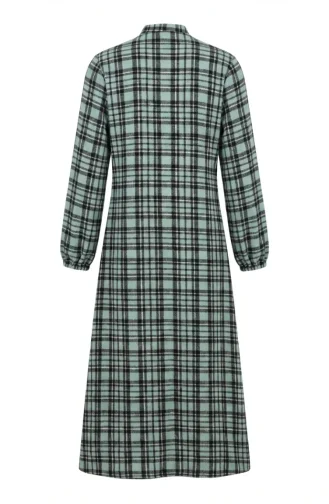 Robe D`hiver Bûcheron à Carreaux Boutonnée 2510-01 Vert Clair Noir 2510-01