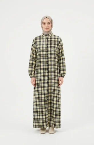 Plaid Buttoned Lumberjack Winter Suit 2510-03 Yellow Black 2510-03