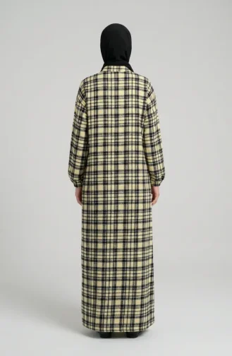 Plaid Buttoned Lumberjack Winter Suit 2510-03 Yellow Black 2510-03