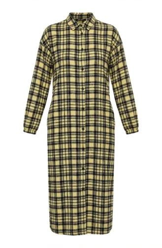 Plaid Buttoned Lumberjack Winter Suit 2510-03 Yellow Black 2510-03