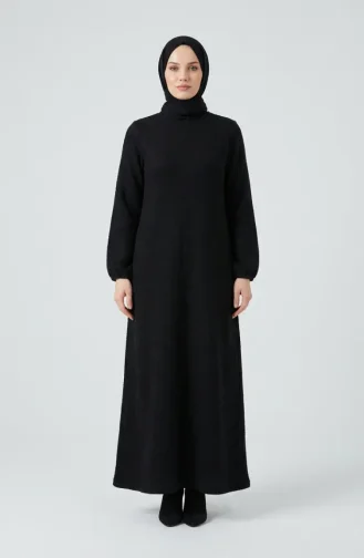 Robe D`hiver En Maille Texturée 2511-02 Noire 2511-02