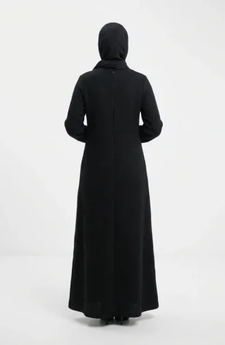 Robe D`hiver En Maille Texturée 2511-02 Noire 2511-02