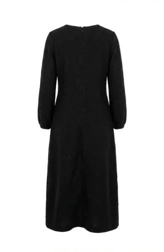 Robe D`hiver En Maille Texturée 2511-02 Noire 2511-02