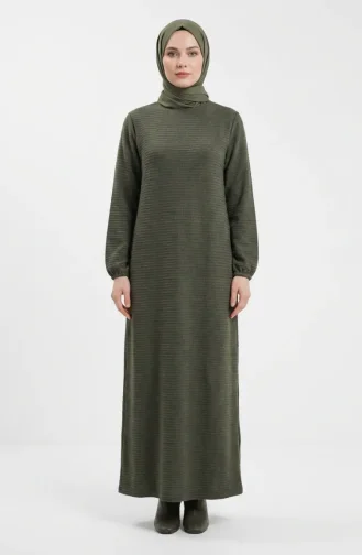 Robe D`hiver En Maille Texturée 2511-03 Kaki 2511-03