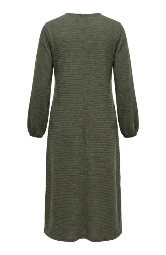 Robe D`hiver En Maille Texturée 2511-03 Kaki 2511-03