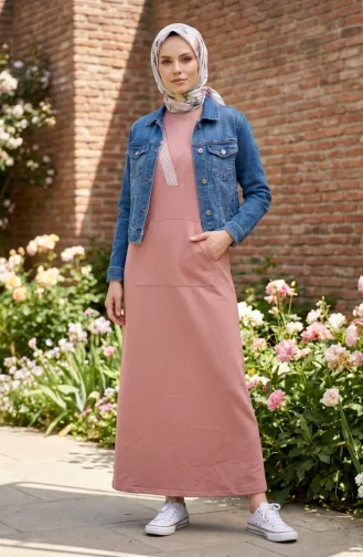 Robe Sport à Poche Kangourou 71188-02 Rose Poudré 71188-02