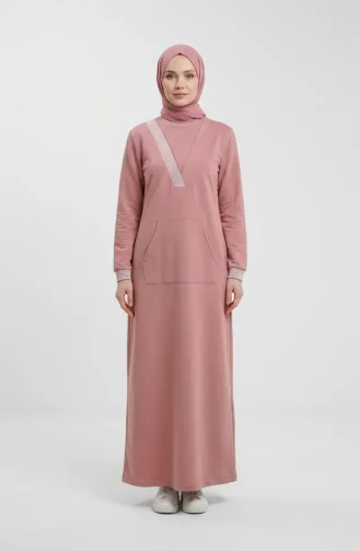 Robe Sport à Poche Kangourou 71188-02 Rose Poudré 71188-02