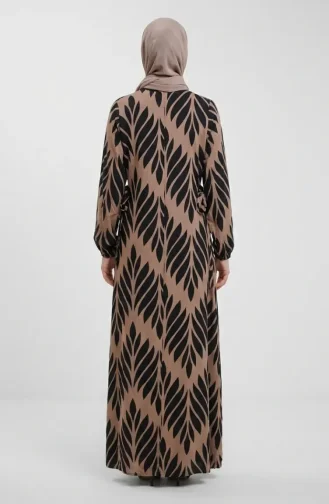 Robe De Prière En Viscose à Nouer Sur Le Côté 994483G-01 Beige Noir 994483G-01
