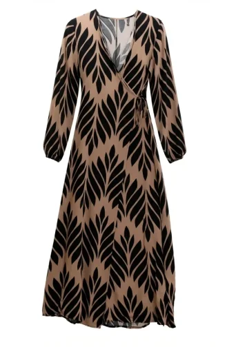 Robe De Prière En Viscose à Nouer Sur Le Côté 994483G-01 Beige Noir 994483G-01