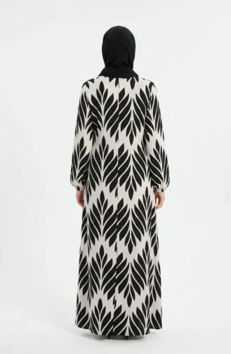 Robe De Prière En Viscose à Nouer Sur Le Côté 994483G-02 Marron Foncé Blanc 994483G-02