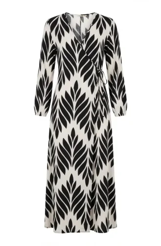 Robe De Prière En Viscose à Nouer Sur Le Côté 994483G-02 Marron Foncé Blanc 994483G-02