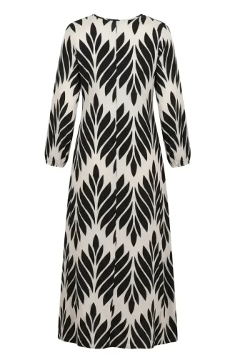 Robe De Prière En Viscose à Nouer Sur Le Côté 994483G-02 Marron Foncé Blanc 994483G-02