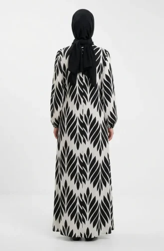 Side-Tie Viscose Prayer Dress 994483G-03 Black And White 994483G-03