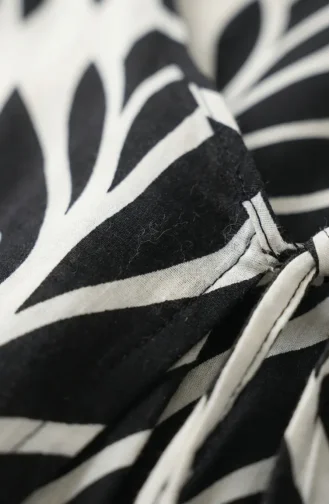Side-Tie Viscose Prayer Dress 994483G-03 Black And White 994483G-03