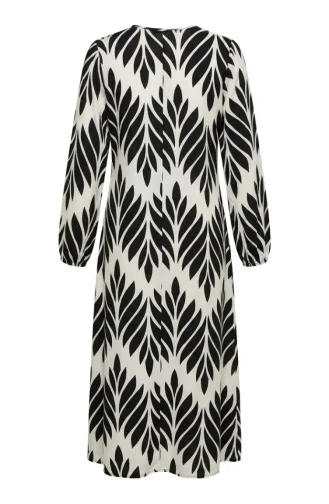 Side-Tie Viscose Prayer Dress 994483G-03 Black And White 994483G-03
