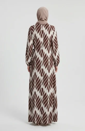 Side-Tie Viscose Prayer Dress 994483G-06 Brown White 994483G-06
