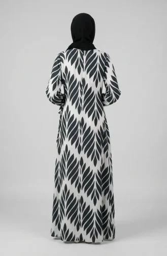 Side-Tie Viscose Prayer Dress 994483G-07 Khaki Green White 994483G-07