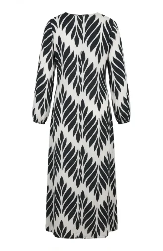 Side-Tie Viscose Prayer Dress 994483G-07 Khaki Green White 994483G-07