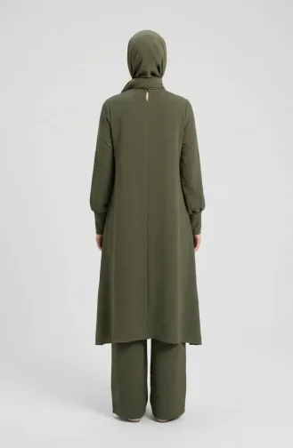 Aerobin Kumaş Tunik Pantolon İkili Takım 4144-05 Açık Yeşil