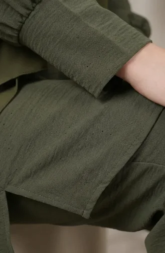 Aerobin Kumaş Tunik Pantolon İkili Takım 4144-05 Açık Yeşil