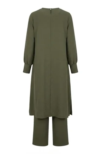 Aerobin Kumaş Tunik Pantolon İkili Takım 4144-05 Açık Yeşil