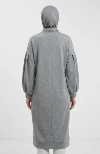 Balloon Sleeve Long Tunic 3031-15 Grey 3031-15