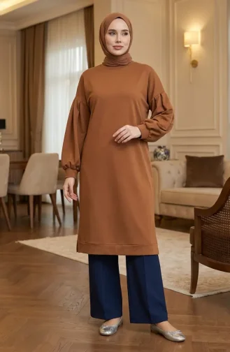 Balon Kol Uzun Tunik 3031-16 Taba