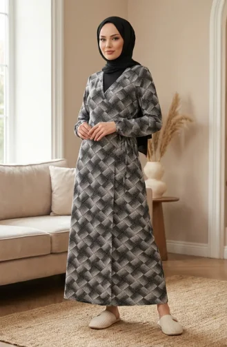 Side-Tie Mink Prayer Dress 994483A-01 Black And White 994483A-01