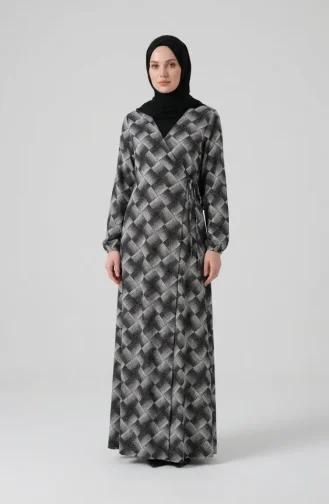 Side-Tie Mink Prayer Dress 994483A-01 Black And White 994483A-01