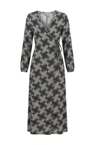 Side-Tie Mink Prayer Dress 994483A-01 Black And White 994483A-01
