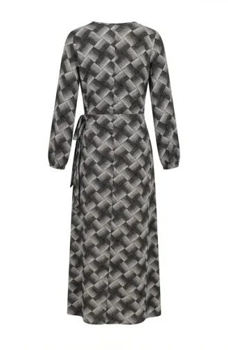 Side-Tie Mink Prayer Dress 994483A-01 Black And White 994483A-01