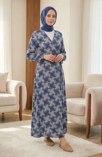 Side-Tie Mink Prayer Dress 994483A-02 Blue White 994483A-02