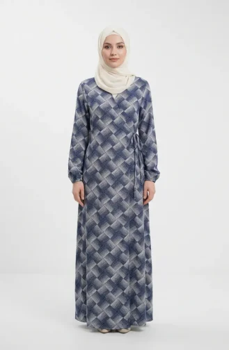 Side-Tie Mink Prayer Dress 994483A-02 Blue White 994483A-02
