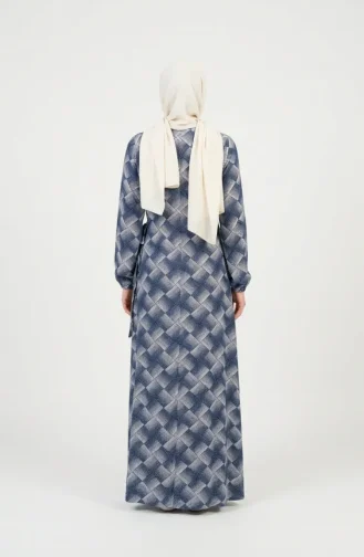 Side-Tie Mink Prayer Dress 994483A-02 Blue White 994483A-02