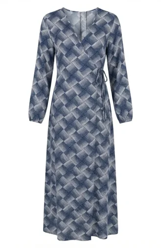 Side-Tie Mink Prayer Dress 994483A-02 Blue White 994483A-02
